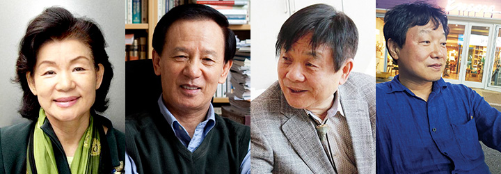 ▲ 신달자 시인 김홍신 소설가 이근배 시인 방민호 교수(왼쪽부터).