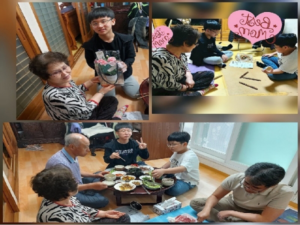 대흥중학교의 ‘행복한 3대 인증샷 행사’에 제출된 사진. /대흥중 제공