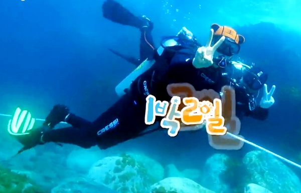 스쿠버다이빙 팀이 여유를 가지고 유영을 즐기고 있다. /KBS2TV캡쳐