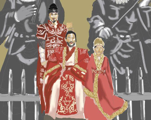 신라의 왕족들은 대부분 근친혼을 했다. 신라시대의 왕과 자손들을 상상해 그렸다. /삽화 이건욱
