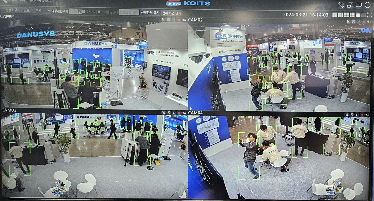 일반 카메라(CCTV)에 한국아이티에스가 개발한 AI EDGE를 붙여 지능형 카메라로 변환된 모습.