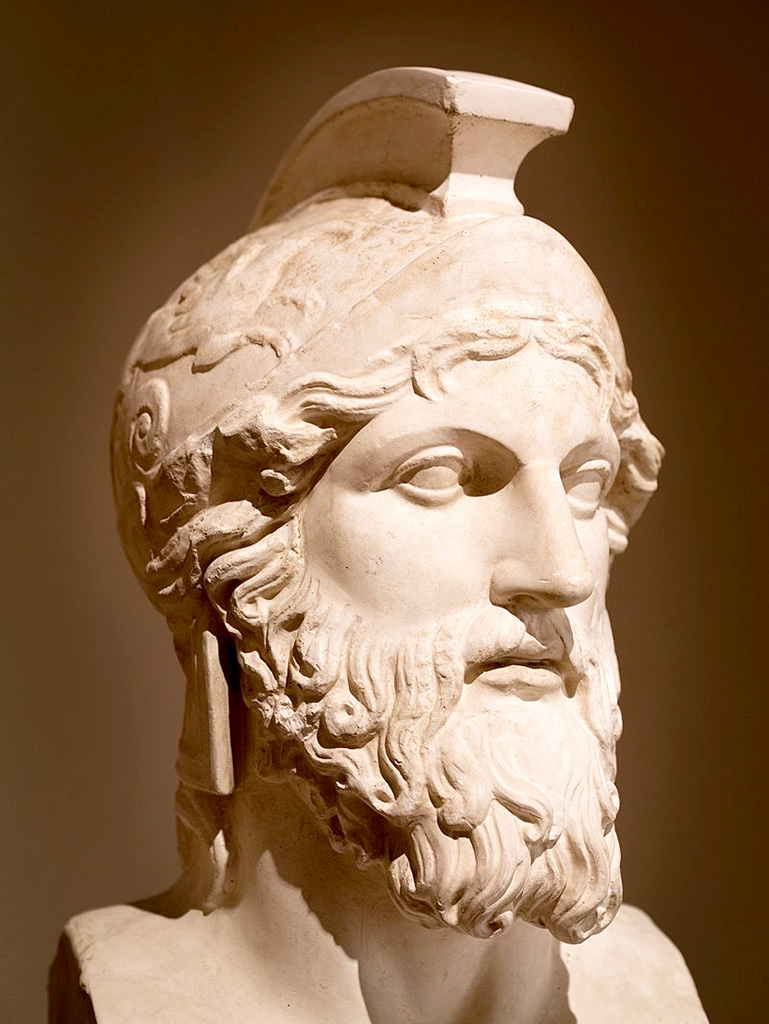 아테네 밀티아데스 장군 흉상(출처 Wikimedia Commons). 그는 불리한 전황에도 불구하고 마라톤 전투에서 양익포위전술로 맞서 승리한다. 이후 양익포위전술은 평원전투의 교본으로 거듭난다.