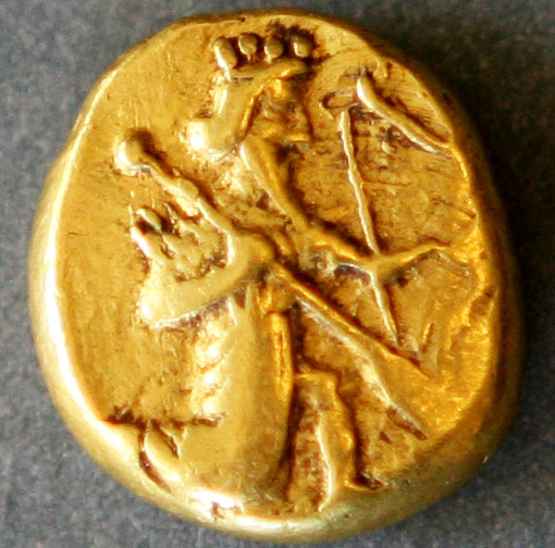 다리우스 대제에 의해 제작된 순도 95.83% 페르시아 금화.